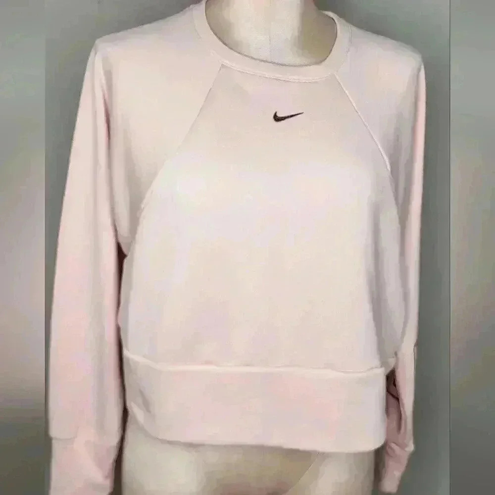 Nike Crew Neck Cropped Light Pink Womens Sweatshirt Size Small